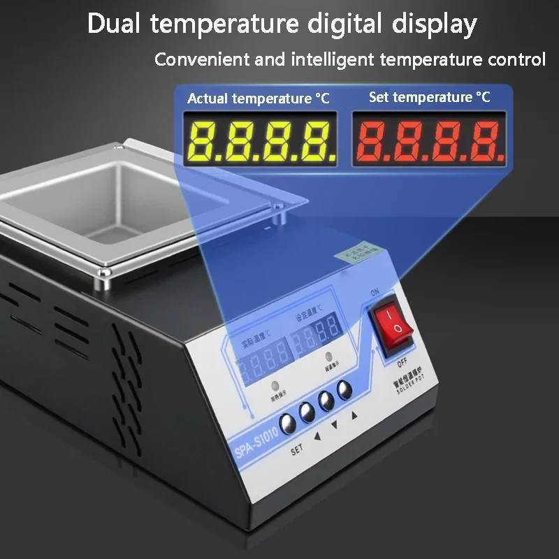 220V Solder Pot Tin Melting Furnace Thermoregulation Soldering Desoldering Bath 60mm to 350mm 25~400/600 degree Ajustable