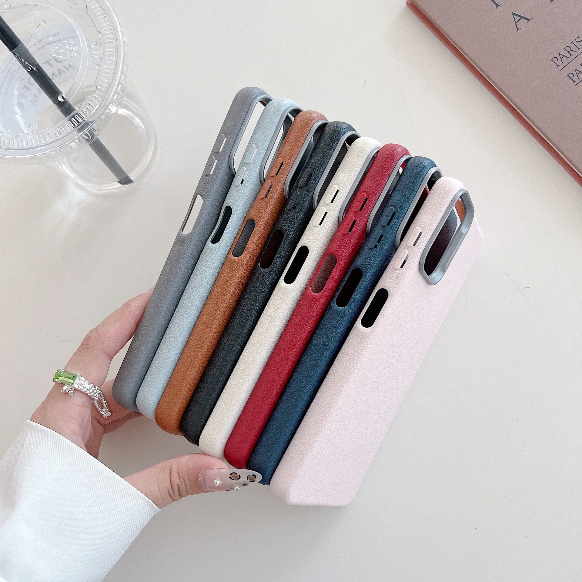 Für Galaxy S26 Leder-Muster Handyhülle, Einfarbige Rutschfeste A17, A36 TPU Handy-Schutzhülle – Detail 2