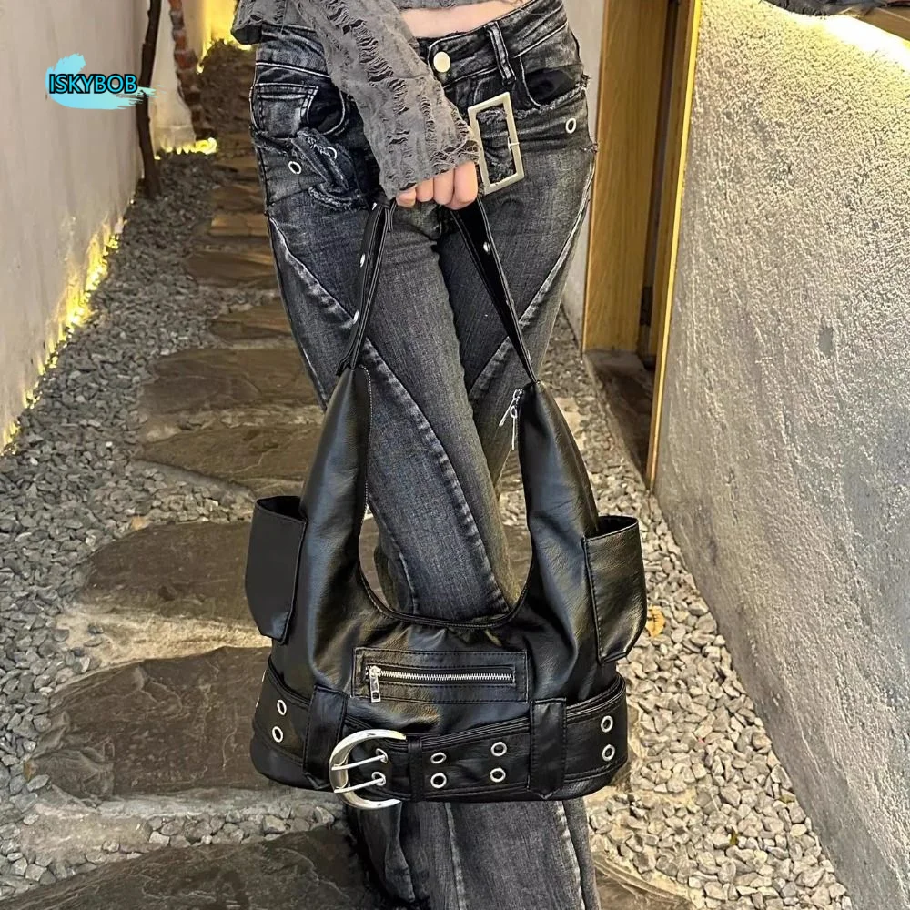 

Fashion Metal Stud Rivet Shoulder Bag Spicy Girl Punk Style Underarm Bag Sweet Cool Handbag Y2k Underarm Bag Daily