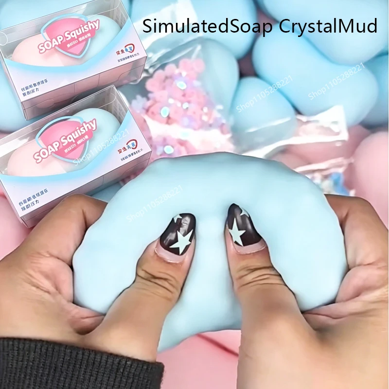 

Soap Ball Squishy Soap Stress Ball Fidget Crunchy Squeeze Ball Round Blocks Filled ASMR Anti Stress for Adults