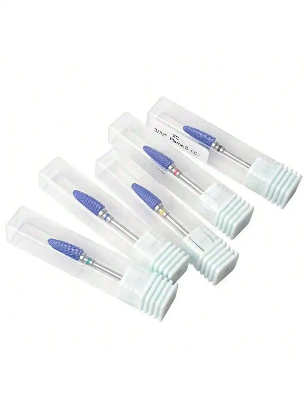 1 or 5pcs/set Blue Tungsten Carbide Burrs for Nail Art, Nano Coating, Nail Art Drill Bit, Metal Bits, Manicure Tools Accessories