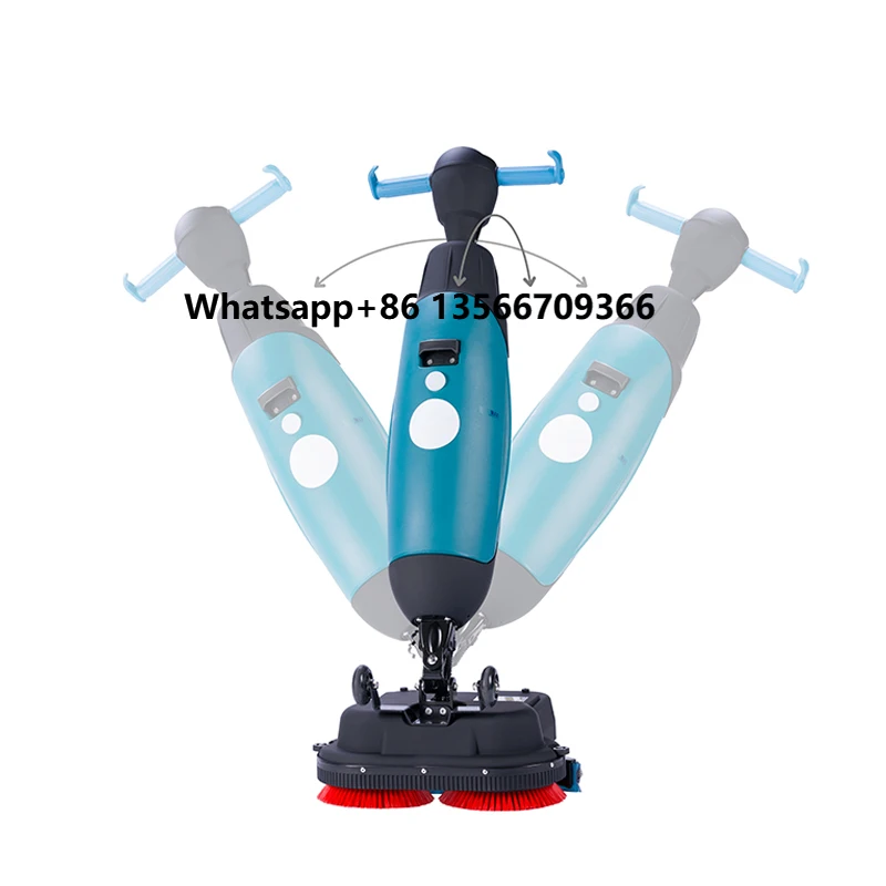 

Compact Electric Scrubber Machine Foldable Mini Walk-Behind Commercial Cleaning for Small Floor 24V New for Concrete Floors