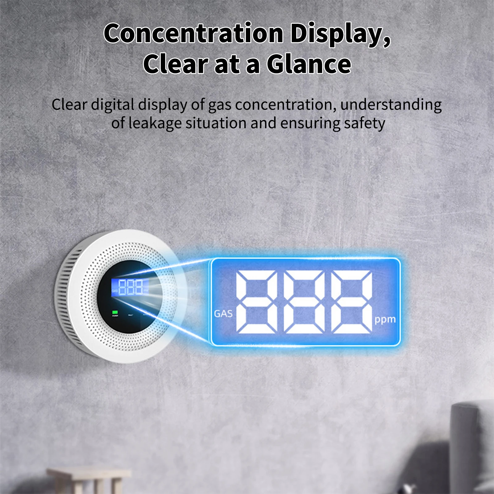 WiFi Gas Leak Alarm Household Smart Gas Detector Combustible Gas Leakage Detecting Sensor for Natural Gas Biogas Methane