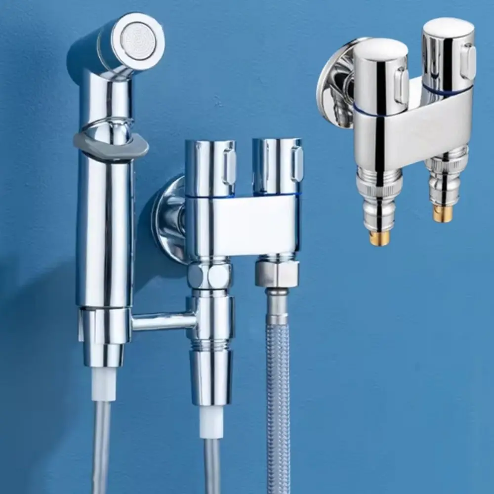 

Dual Control Washing Machine Faucet Brass Automatic Water Stop Angle Valve Leak-proof One in Two Out Faucet Water Stop Valve