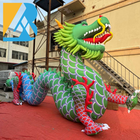 Customized Festival Decorative Big Green Inflatable Dragon for Shopping Mall Display Toys