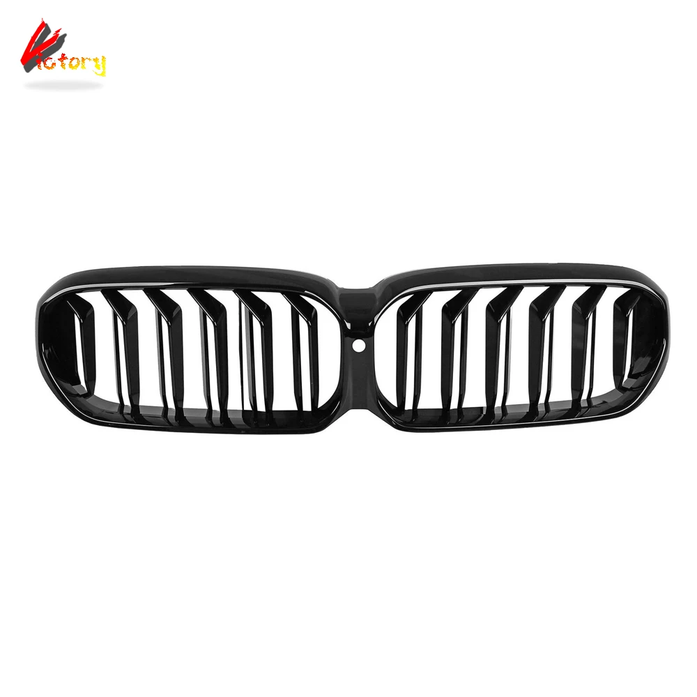 Kidney Grille For BMW 5 Series G30 G31 LCI 525i 530i 540i 2021-2024 Gloss Black Sliver Front Grill Bumper Lip Car Styling ABS