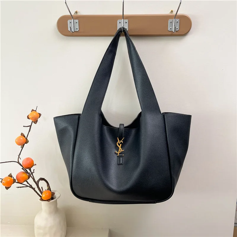 

Spring Solid Color Tote Bag Spacious Bucket Purse for Women Aesthetic Shoulder Bag Large Capacity Bag Casual Crossbody Tote​