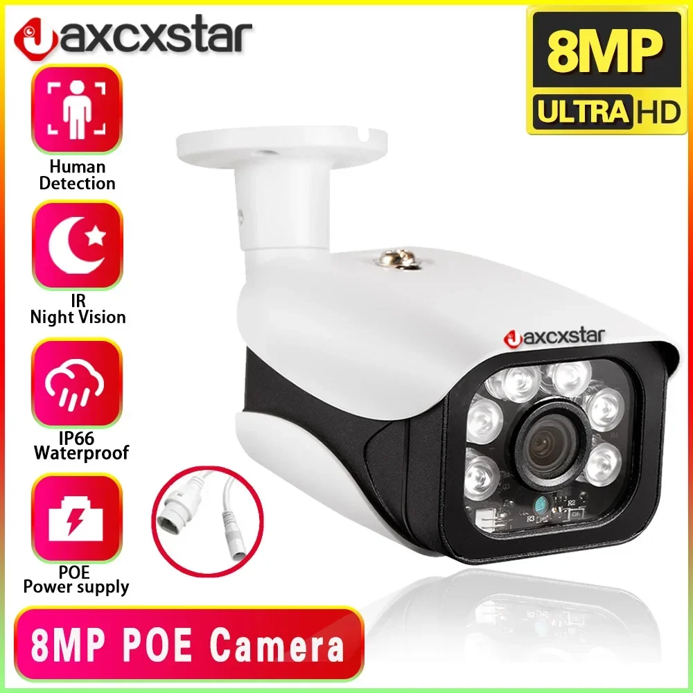 

New 4K 8MP IP Camera Audio Record Outdoor Waterproof POE H.265 Metal Bullet CCTV Home 5MP Night Vision Security Camera