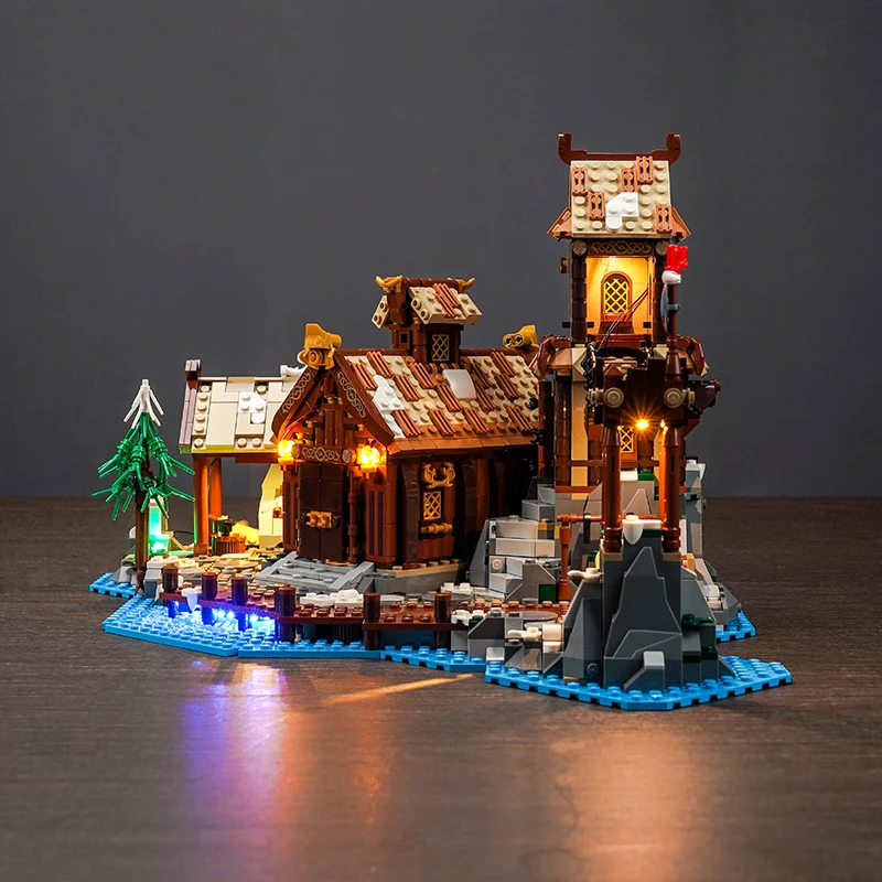 Lazishi LED Lamp 21343 Set Suitable for Viking Village Building Blocks (Lighting Accessories Only)