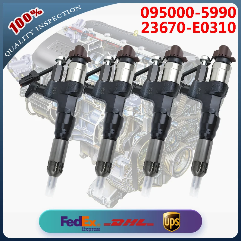 

4pcs Common Rail Fuel Injector 095000-5990 23670-E0310 for Hino Engine J05D Truck 500 Series