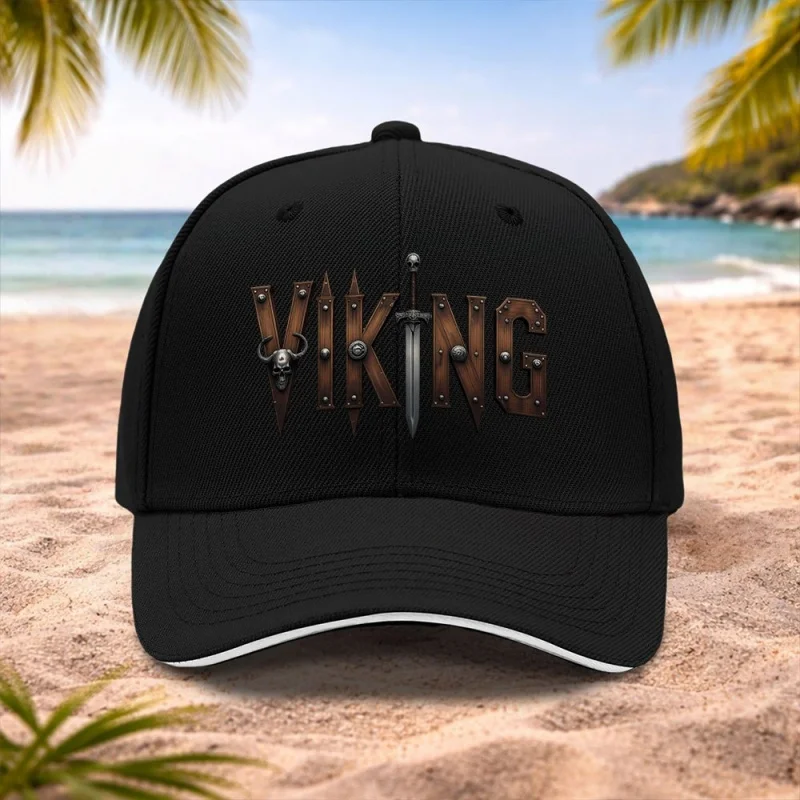 Viking Pirate Baseball Cap with Viking Ship & Norse Design – Adjustable Unisex Hat for Men Women, Machine Washable