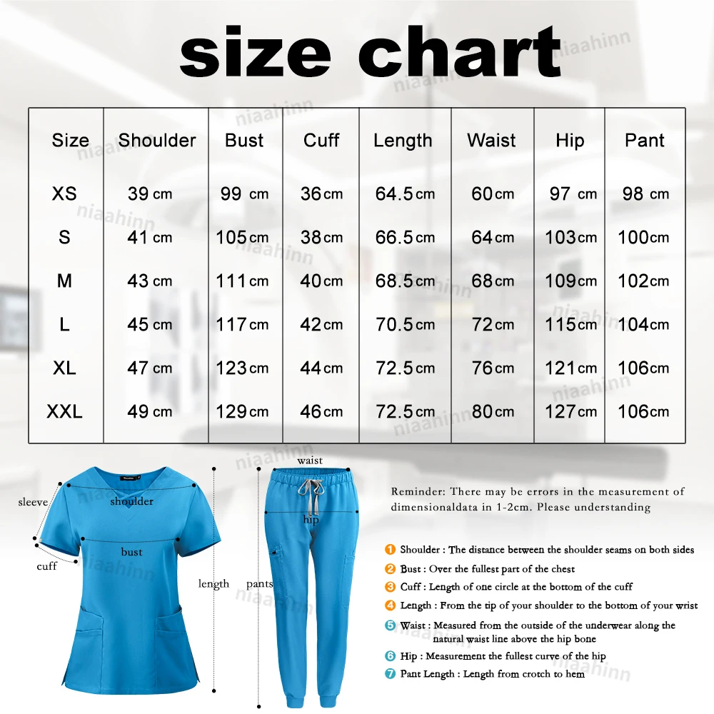 Surgical Uniforms Woman Nurse Accessories for Work Veterinary Uniform Beauty Salon Pharmacy Work Clothes Hot Sales Doctor Scrubs