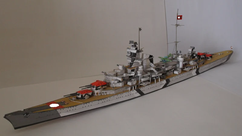 1:400 Scale WW2 Prinz Eugen Heavy Cruiser DIY Handcraft Paper Model Kit Handmade Toy Puzzles
