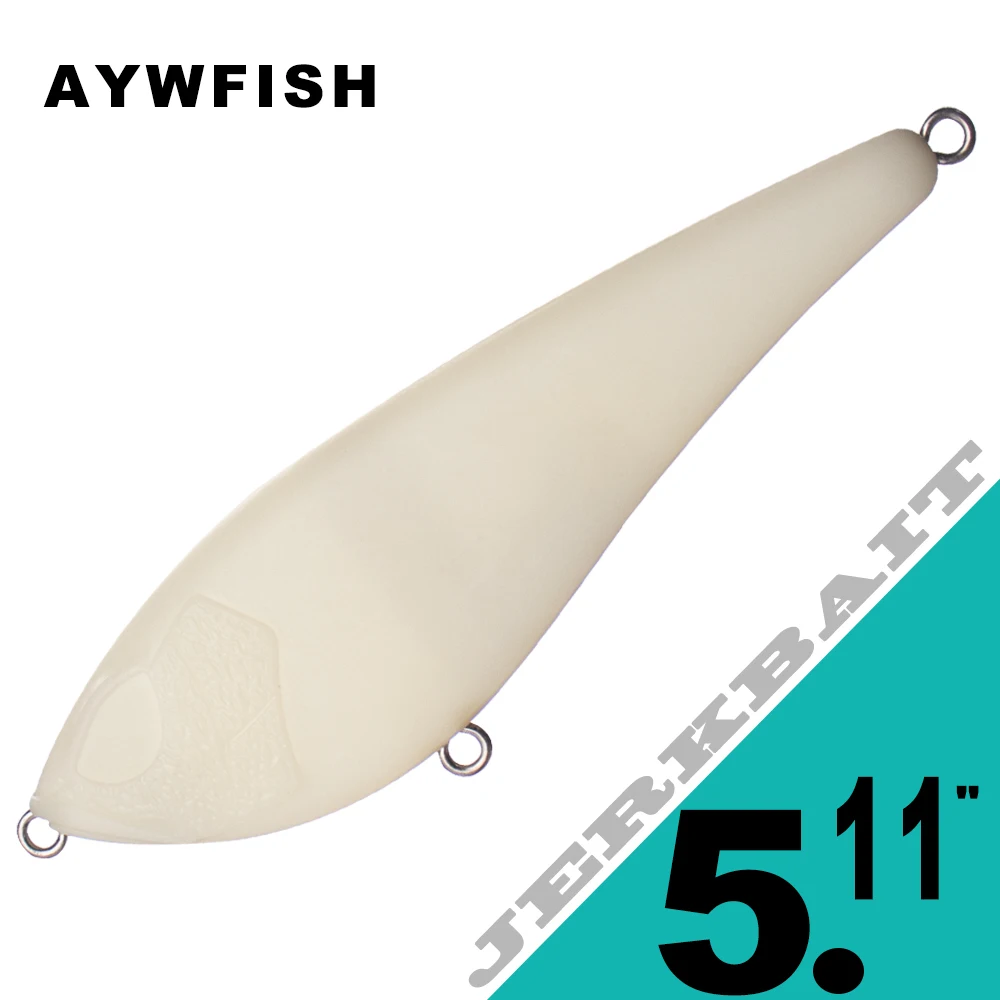 

AYWFISH 4 шт./лот Неокрашенные заготовки для джеркбейтов, тела приманок для ловли щуки и маски, жесткая приманка 13 см 36,5 г