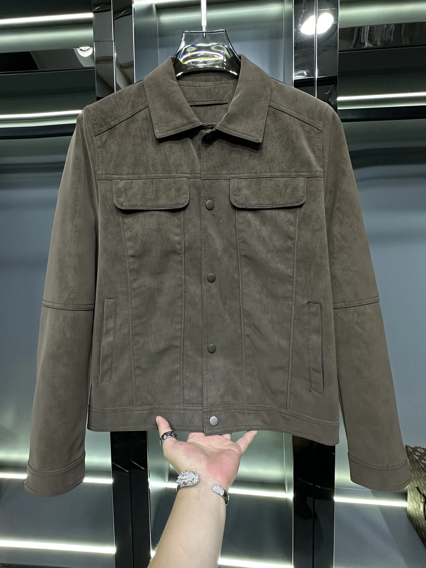 

Slim Fit Casual Men's Leather Jaet High End Collar 2025 Autumn New Sle Trendy Brand Faionable Outerwear Coat