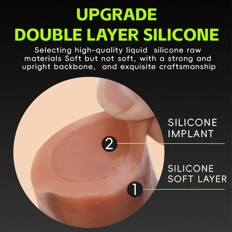 부드러운 섹시한 거대한 흡입 컵 딜도 피부 느낌 현실적인 페니스 섹스 토이, 여성용 더블 레이어 실리콘 빅 딕 항문 자극기