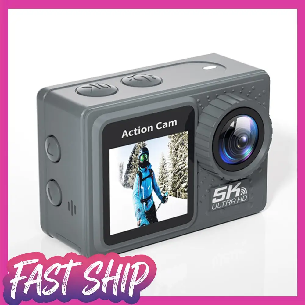 5K 4K 60FPS Action Camera Anti-shake WIFI Outdoor Cycling Camera Dual Screen 170° Wide Angle 30m Waterproof with Remote Control