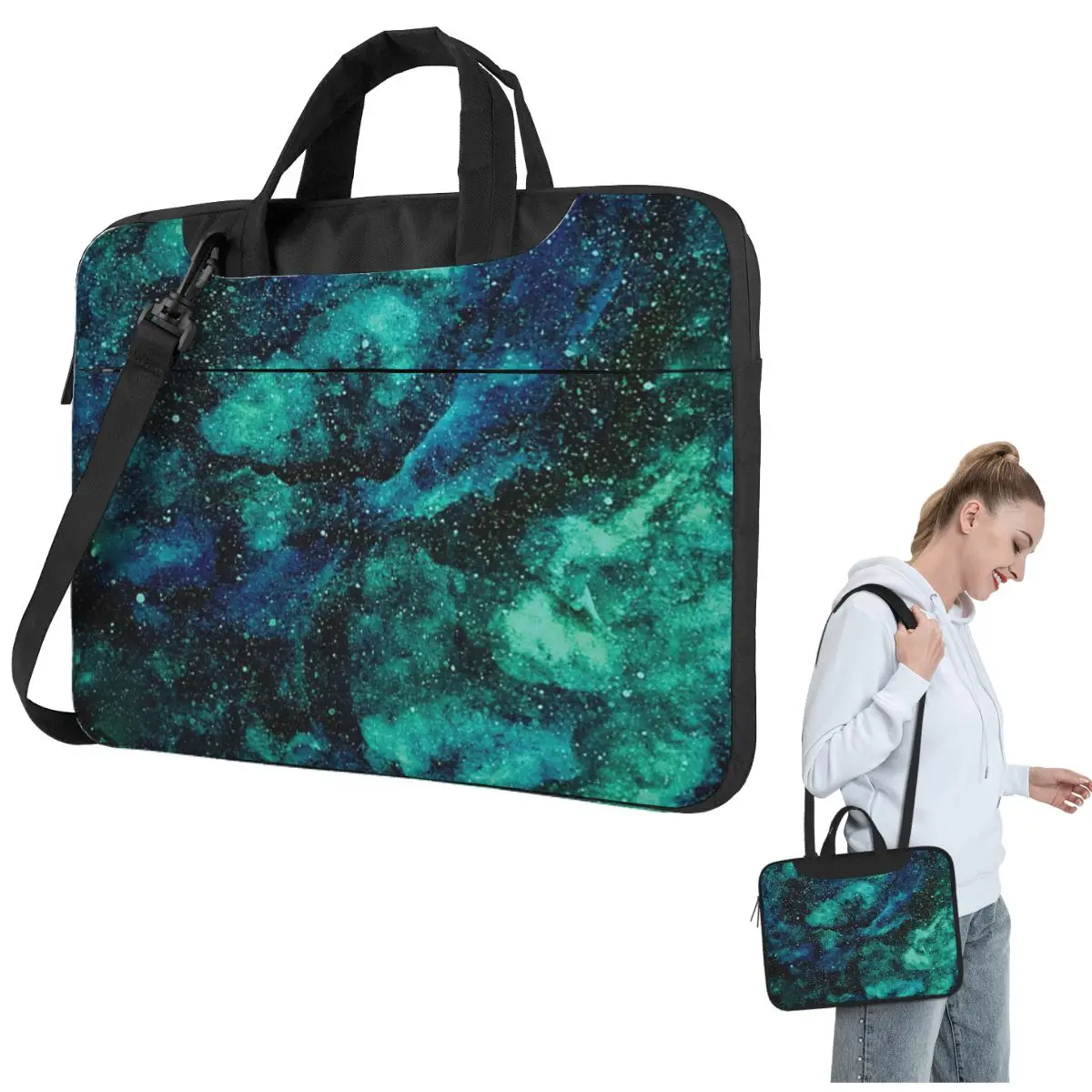 

Galaxy BlueGreen Сумка для ноутбука через плечо Чехол для компьютера Устойчивая защитная сумка для ноутбука Macbook Pro