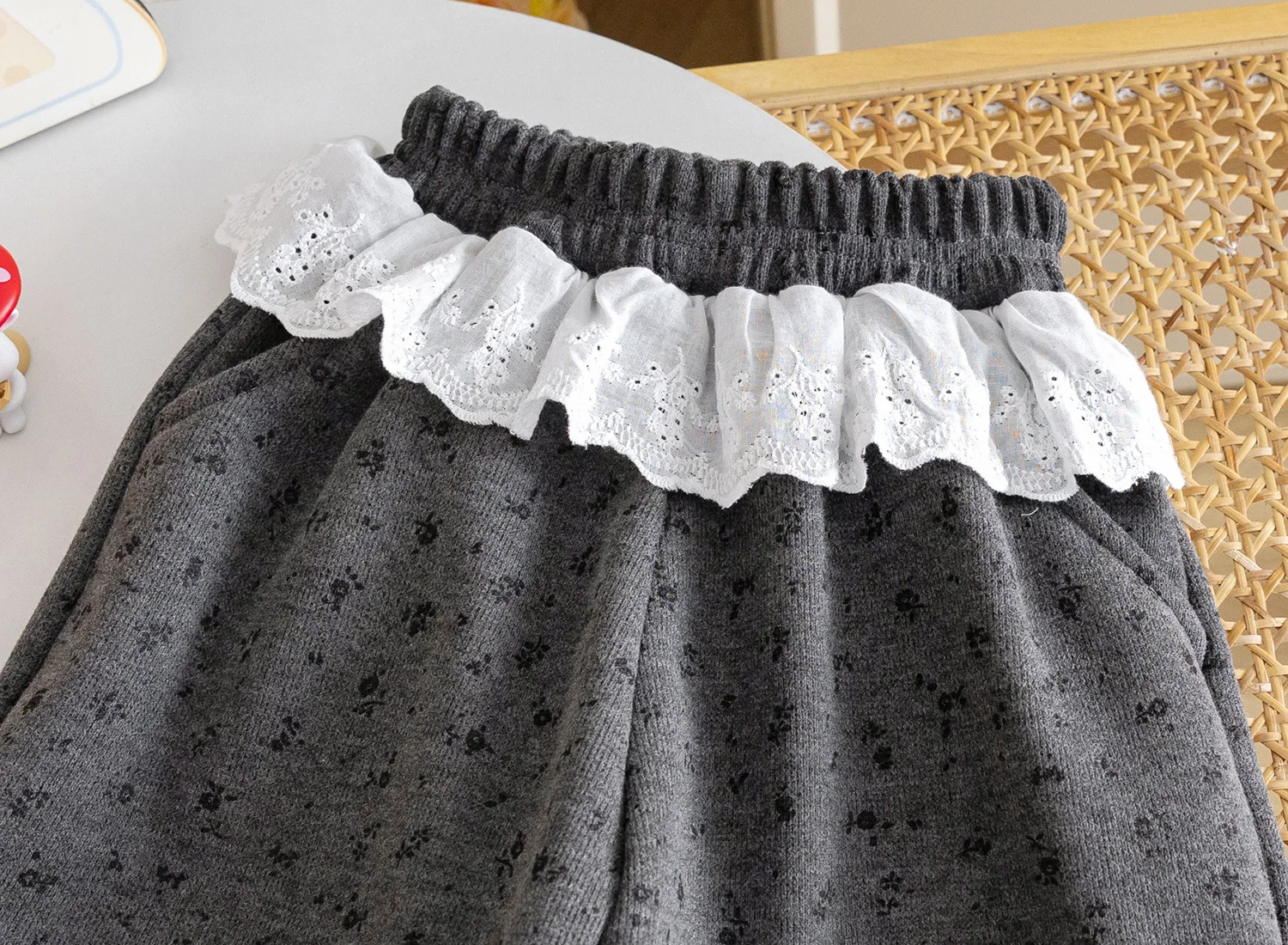 Pantalon de survêtement en polaire pour filles, Version coréenne, Leggings à pois doux, pantalons en dentelle épaisse pour bébé fille, nouvelle collection automne et hiver 2025