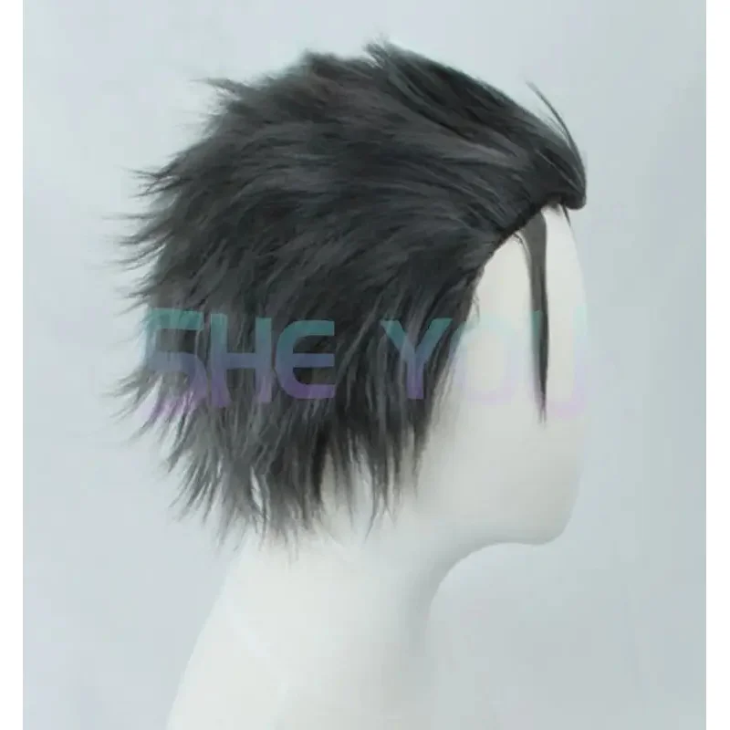 Re:Zero Kara hajimeru isekai Seikai Subaru Natsuki wig Black Grey mix short synthetic hair cosplay wig