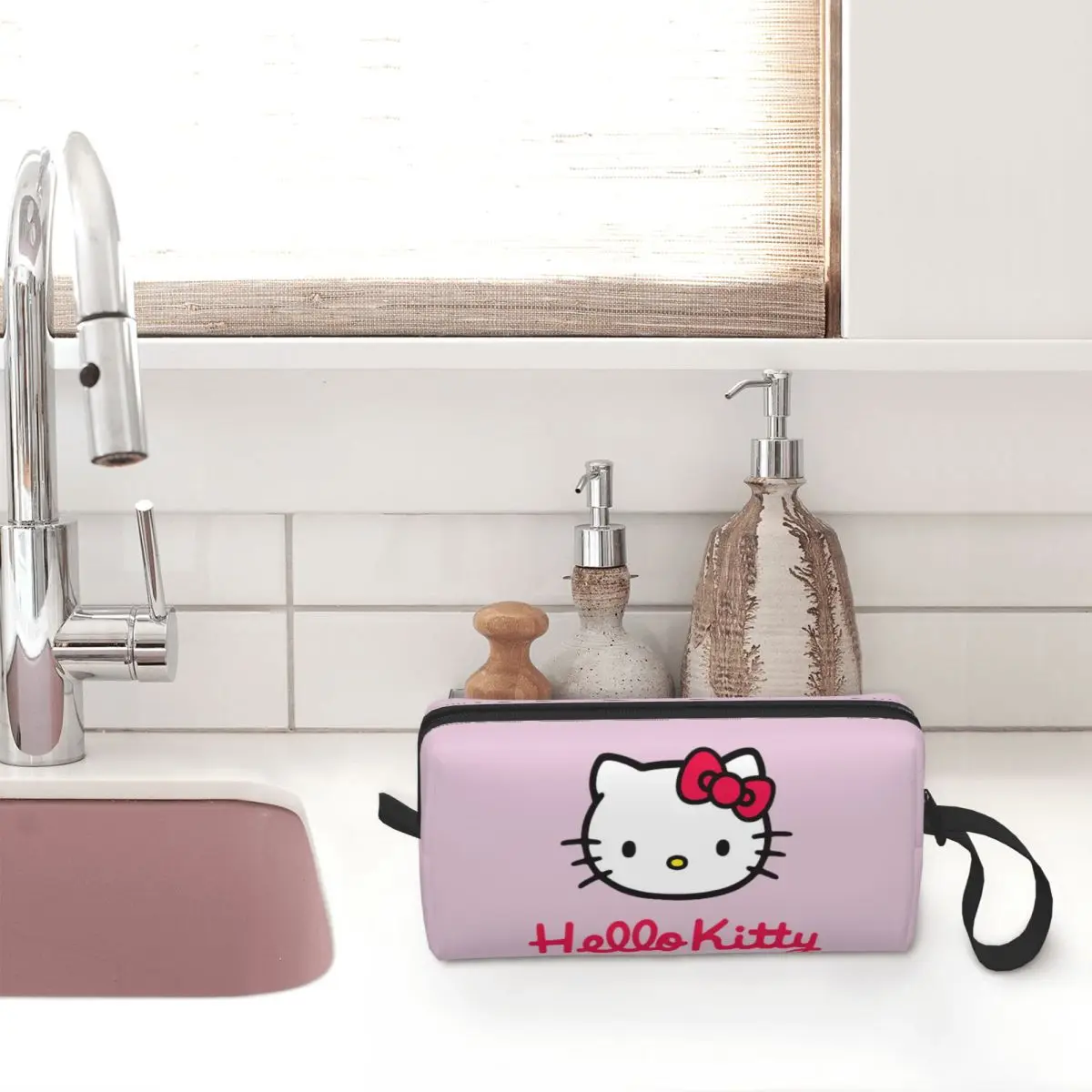 Hello Kitty Makeup Bag Large Cosmetic Bag for Men Women Toiletry Bags Accessories Organizer