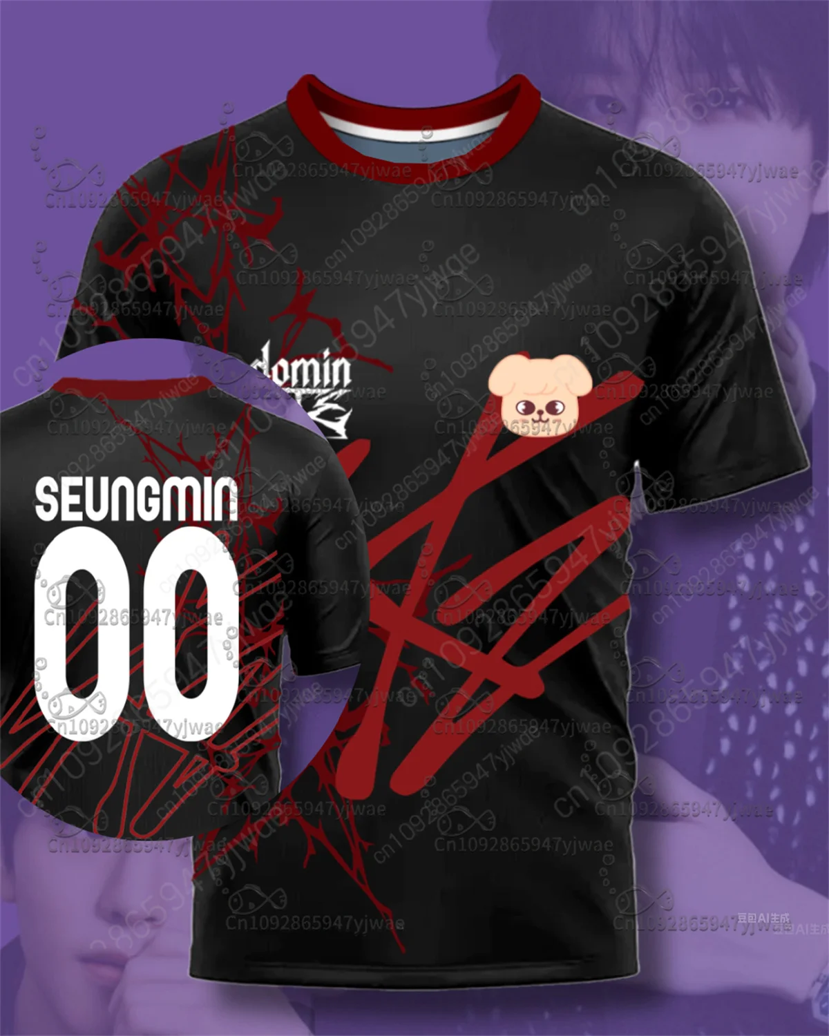 تي شيرت Kpop KARMA Felix & Hyunjin بأكمام قصيرة تي شيرت صيفي للسيدات Harajuku تي شيرت جرافيك عتيق تي شيرت أنيق ملابس الشارع الشهير #5