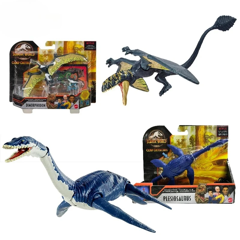 Figura de Anime de dinosaurio del Mundo Jurásico Original, modelo de juguete Velociraptor, juguetes articulados azules para niños, paquete de combinación de Dimorphodon