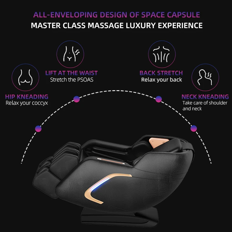 Chaise de massage électrique classique 4D, fauteuil de luxe, sans gravité, bon marché, 2022