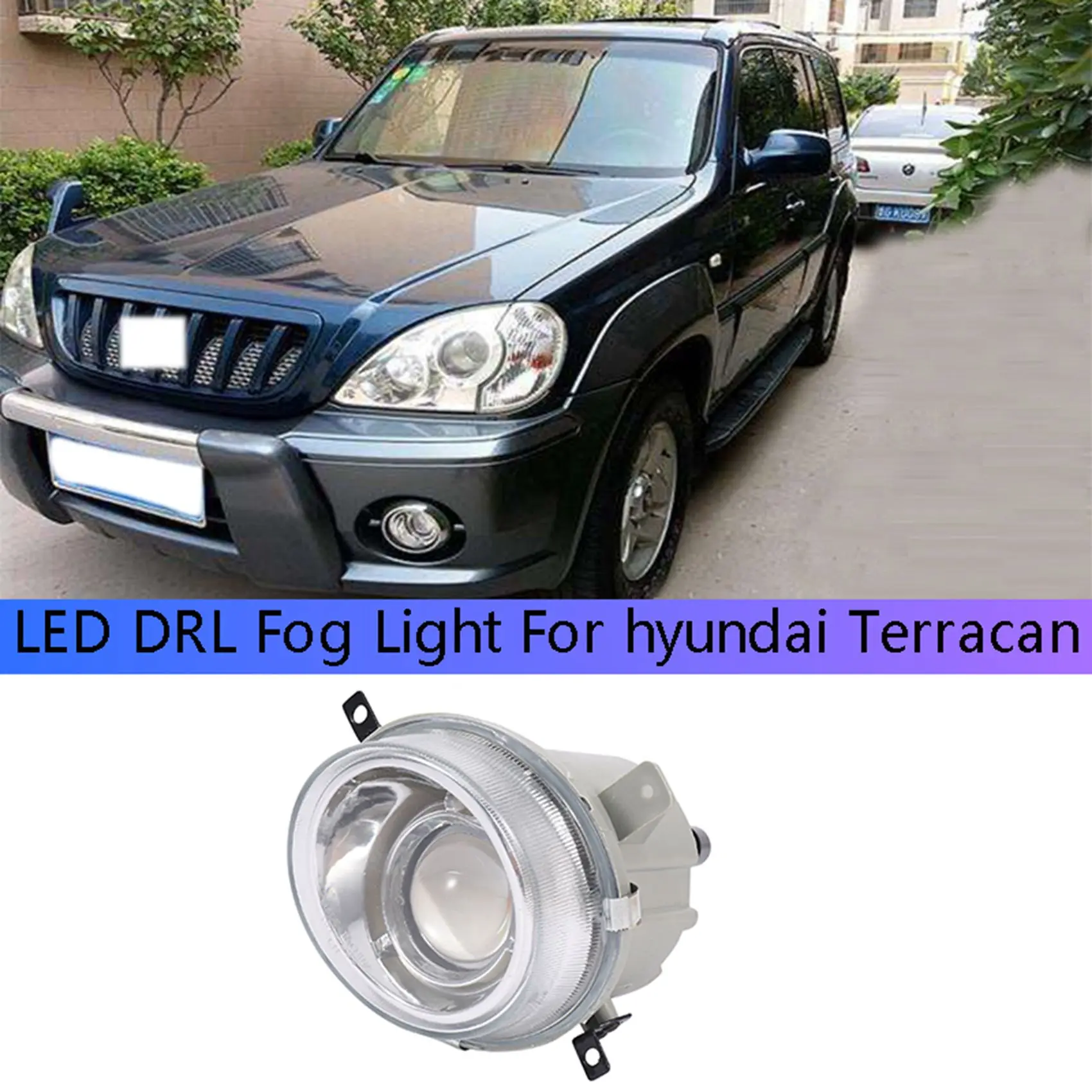 Car Left LED DRL Fog Light for Hyundai Terracan Auto Driving Lamp Daytime Running Light Bumper Lamp