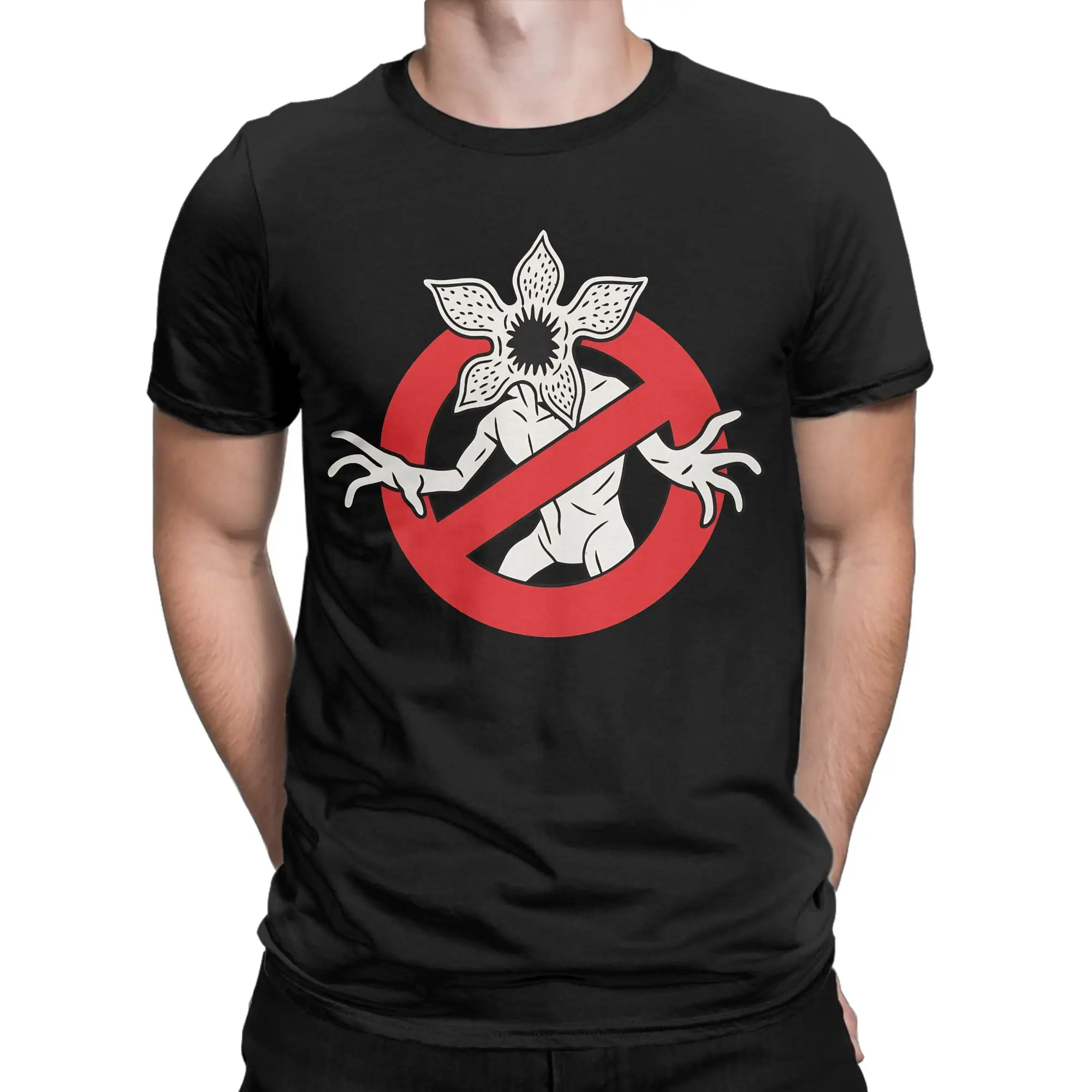 Men Demogorgon Busters Horror Monster T Shirts  Pure Cotton Clothes Humor Short Sleeve Round Neck Tees New Arrival T-Shirts