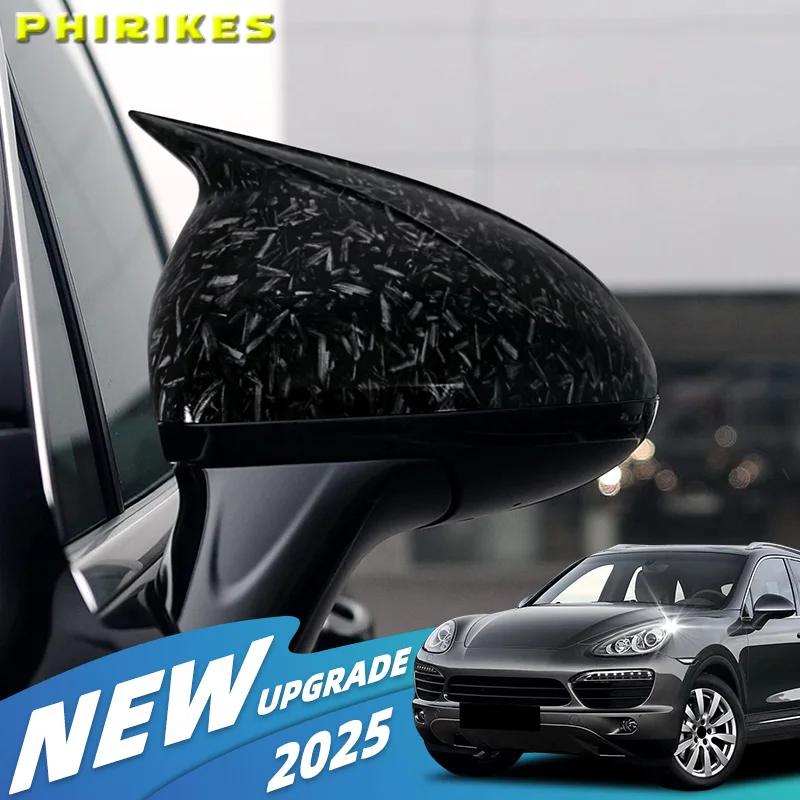 

For Porsche Cayenne 2011-2014 Rearview Mirror Cover Carbon Fiber / Black Mirror Cap Shell Lid