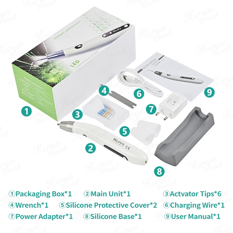 Dental Ultrasonic Activator Wireless Endo Ultra Activator Instrument Tooth Washing Instrument with 6 Tips Dentistry Tool