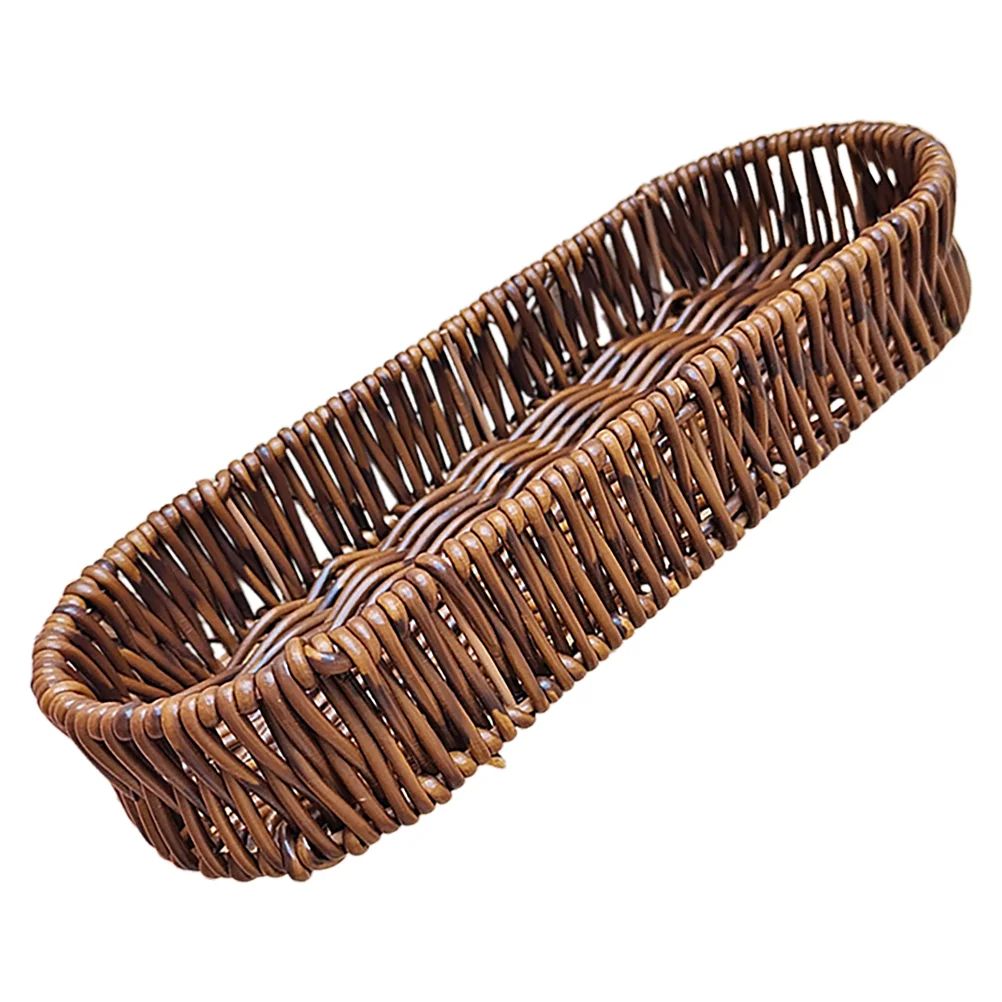 

Tray Rattan Storage Basket Wicker Bread Fruit Serving Imitation Coffee and Baskets Child