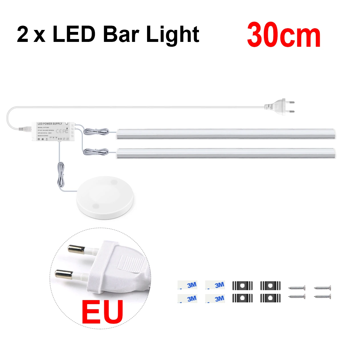 CHNAITEKE Handscan-Schalter, durchdringbar, Holz, Berührungssensor, dimmbar, LED, unter dem Schrank, Licht, Aluminium, Lampe, Zuhause, Kleiderschrank, Schrank, Dekoration 7