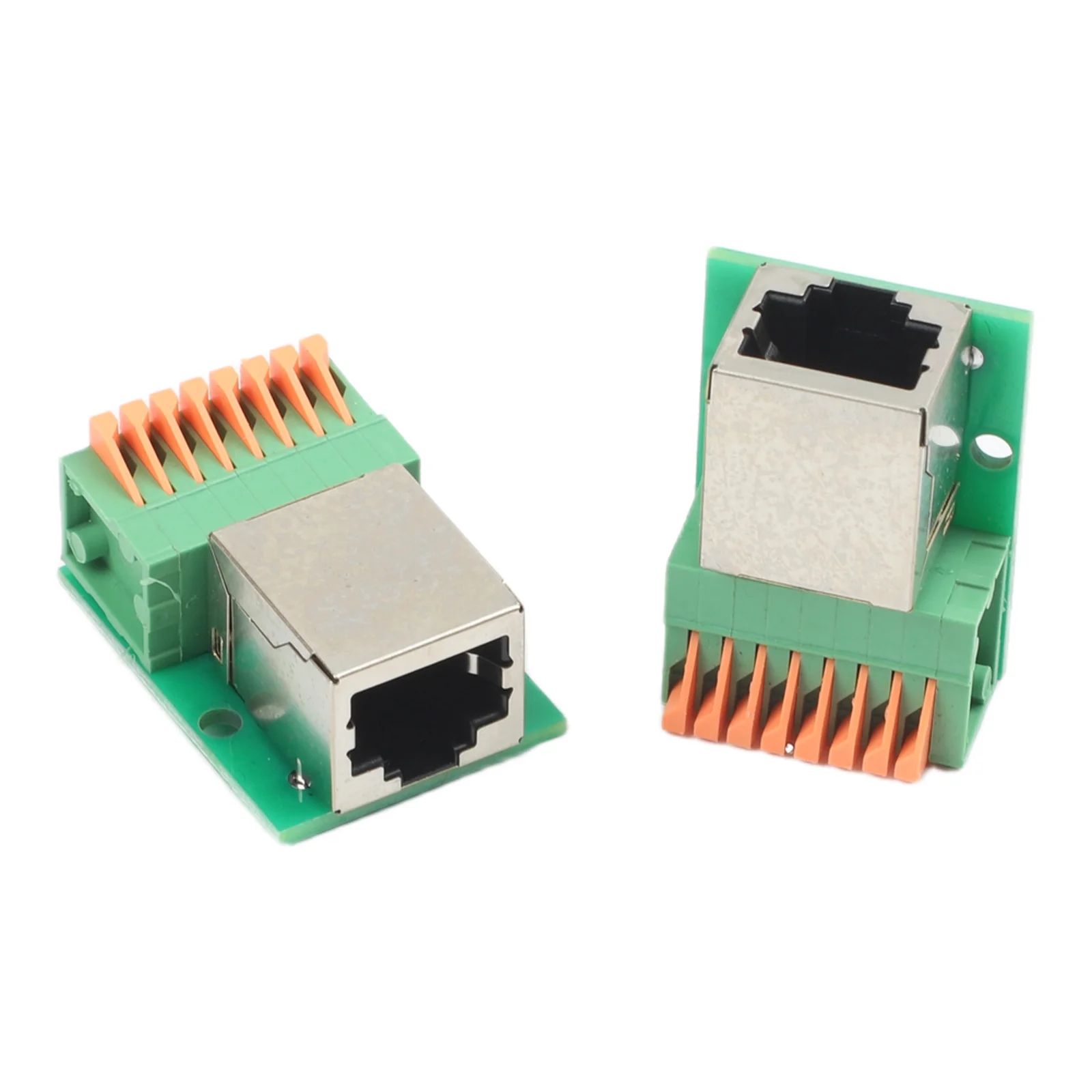 2Pcs For RJ45 8P8C Female To 8 Pin Solderless Quick Wiring Connector For Ethernet Network Cable Extension And CCTV Camera Adapte