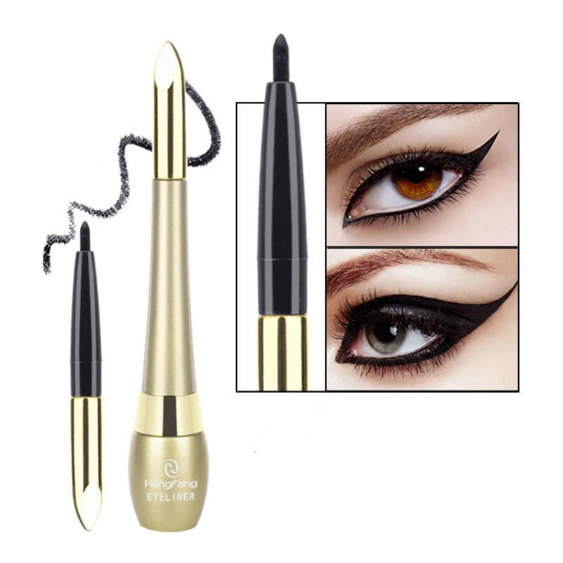 Black Quick-drying Eyeliner 2 in 1 Waterproof Eyeliner Eyebrow pencil Long Lasting Smooth Pencil Not Blooming EyeMakeup Cosmetic