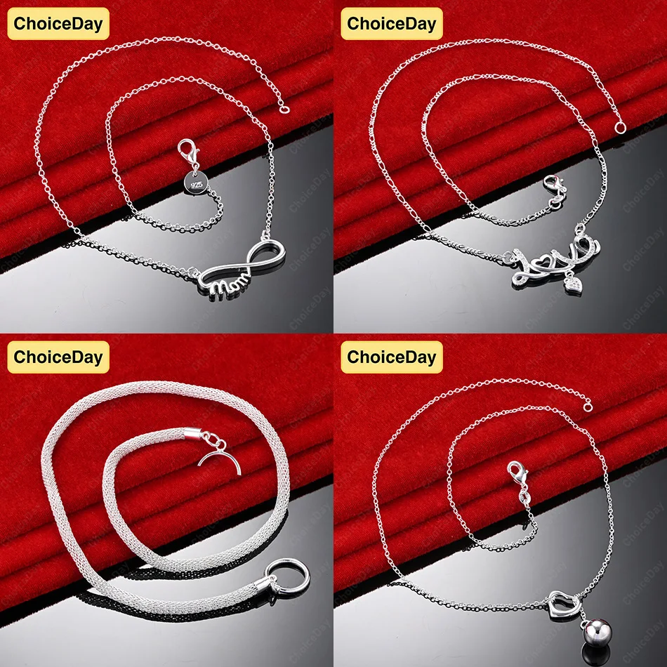 

ChoiceDay 925 Sterling Silver Delicate Round Bead Necklace Women's Wedding Gift Accessories Party Jewelry