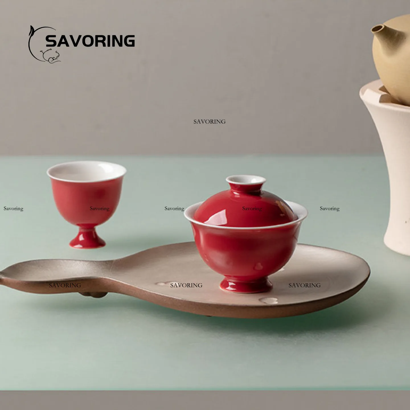 Chinese Tea Cup Forbidden City Red Gaiwan Cups Tea Bowl  Zen Home Teacups Porcelain Ceramic Puera Mate Set Jingde Town Beautiful