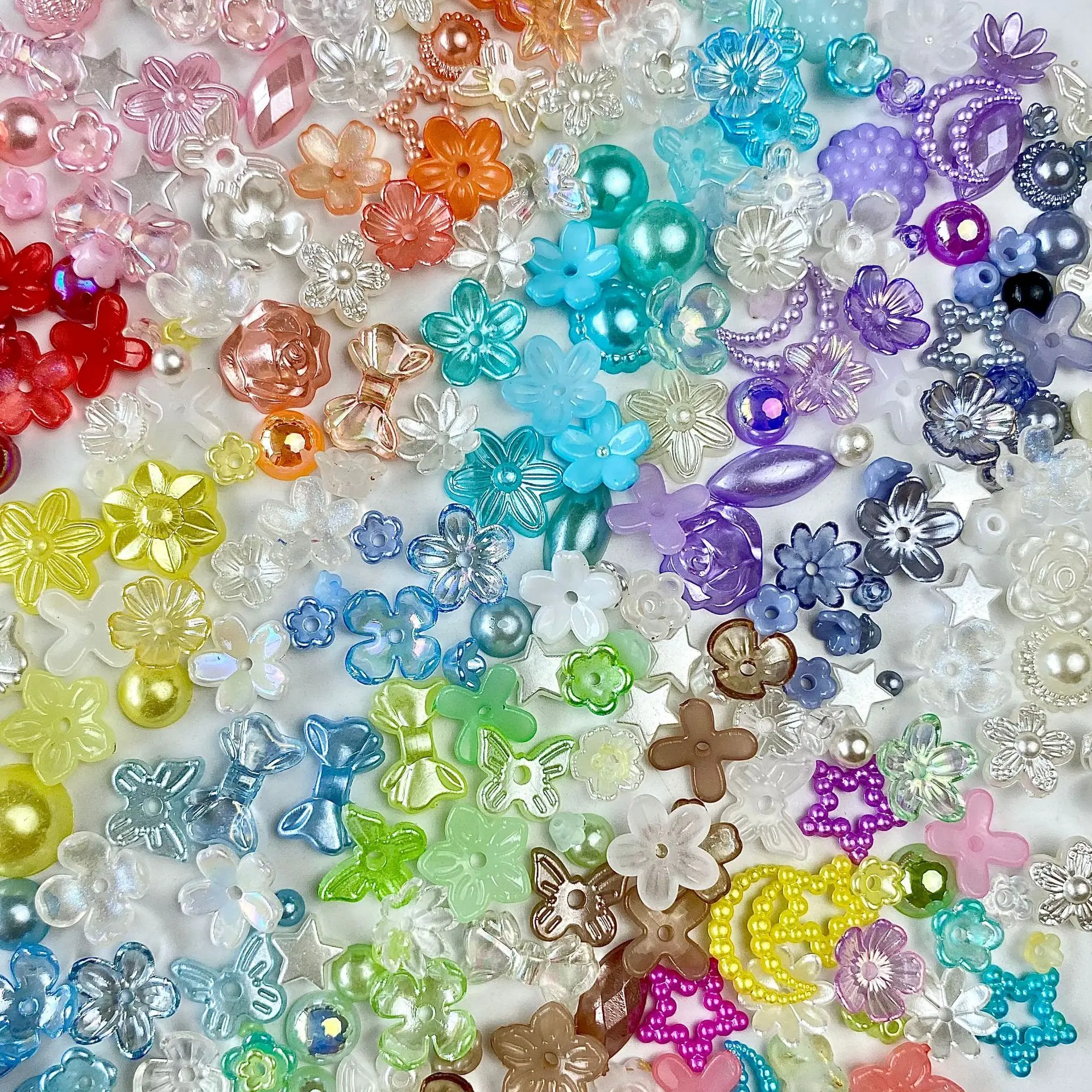 

50G New Acrylic Nail Art Mixed Butterfly Pearl Flower Accessories DIY Nail Art Patch Hairpin Small Fresh Accessories Material