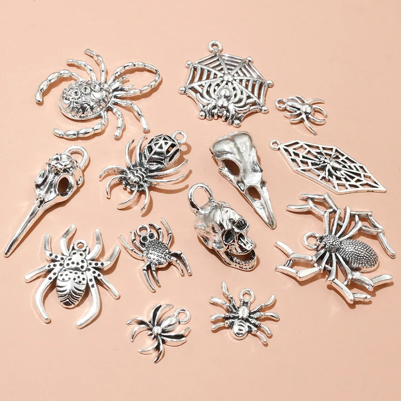 3-20 Stück Schädel Spider Charms Anhänger Legierung Metall Handwerk für Halskette Schlüssel anhänger Ohrringe DIY Schmuck Herstellung Zubehör Ergebnisse