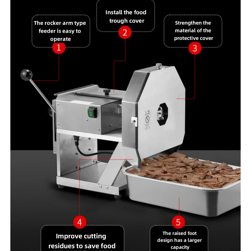 New Stainless Steel Cured Meat And Vegetable Slicer Hand-Operated And Electric Integrated Potato And Tomato Slicing Machine