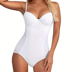 BurVogue White Bodysuits for Women Slim Body Shaper Waist Trainer Backless Shapewear Bodysuit with Bra Shaping Underwear Thongs