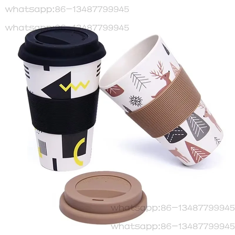 Bamboo Eco Travel Mug/Cup,Reusable And Eco Friendly Bamboo Fibre Takeaway Coffee Cup,Deal Mug For Travel & Outdoors 400ml view 2