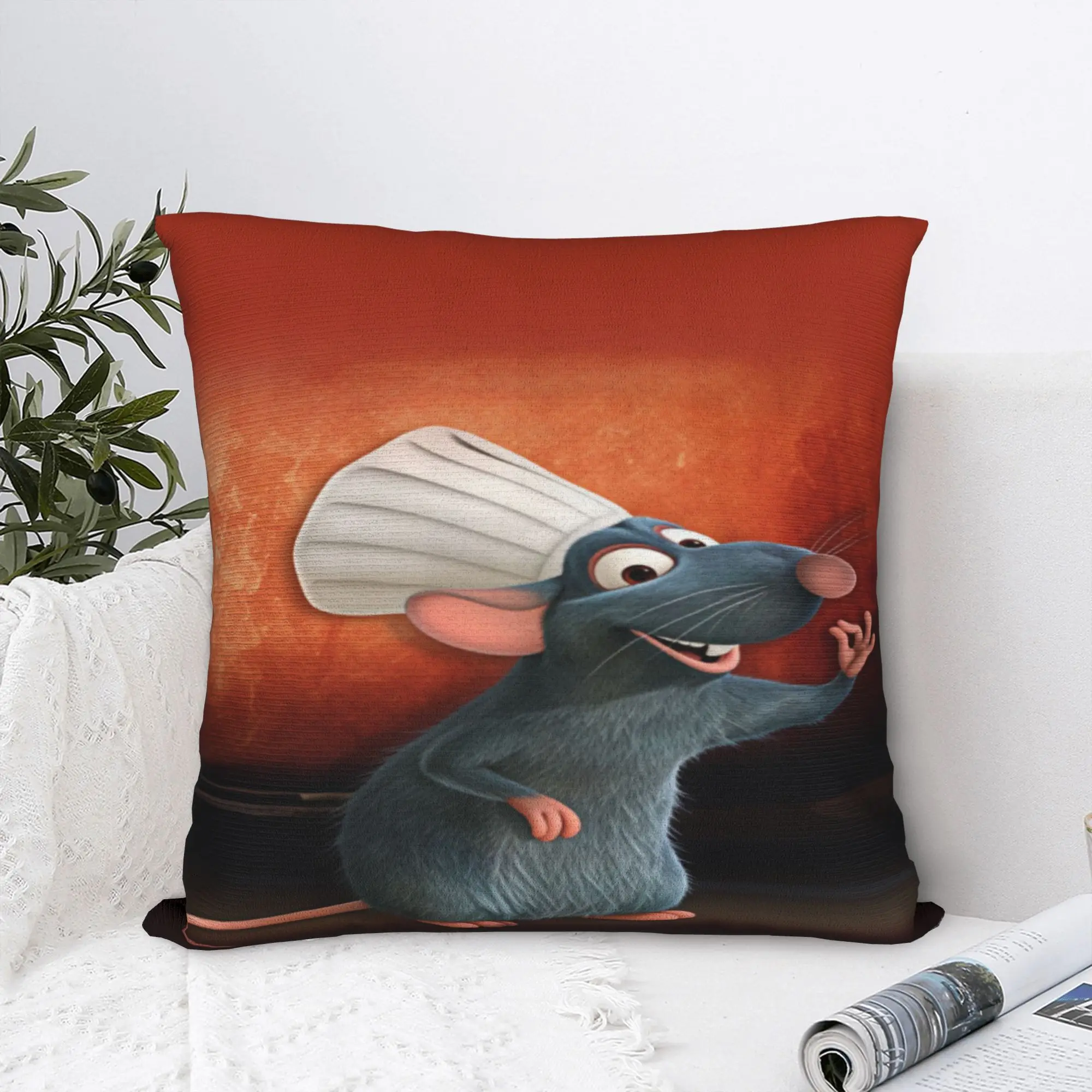 Pillow Cover Ratatouille Anyone Can Cook  Kawaii Pillow Case For Wedding Party Home Decor Pillowcases