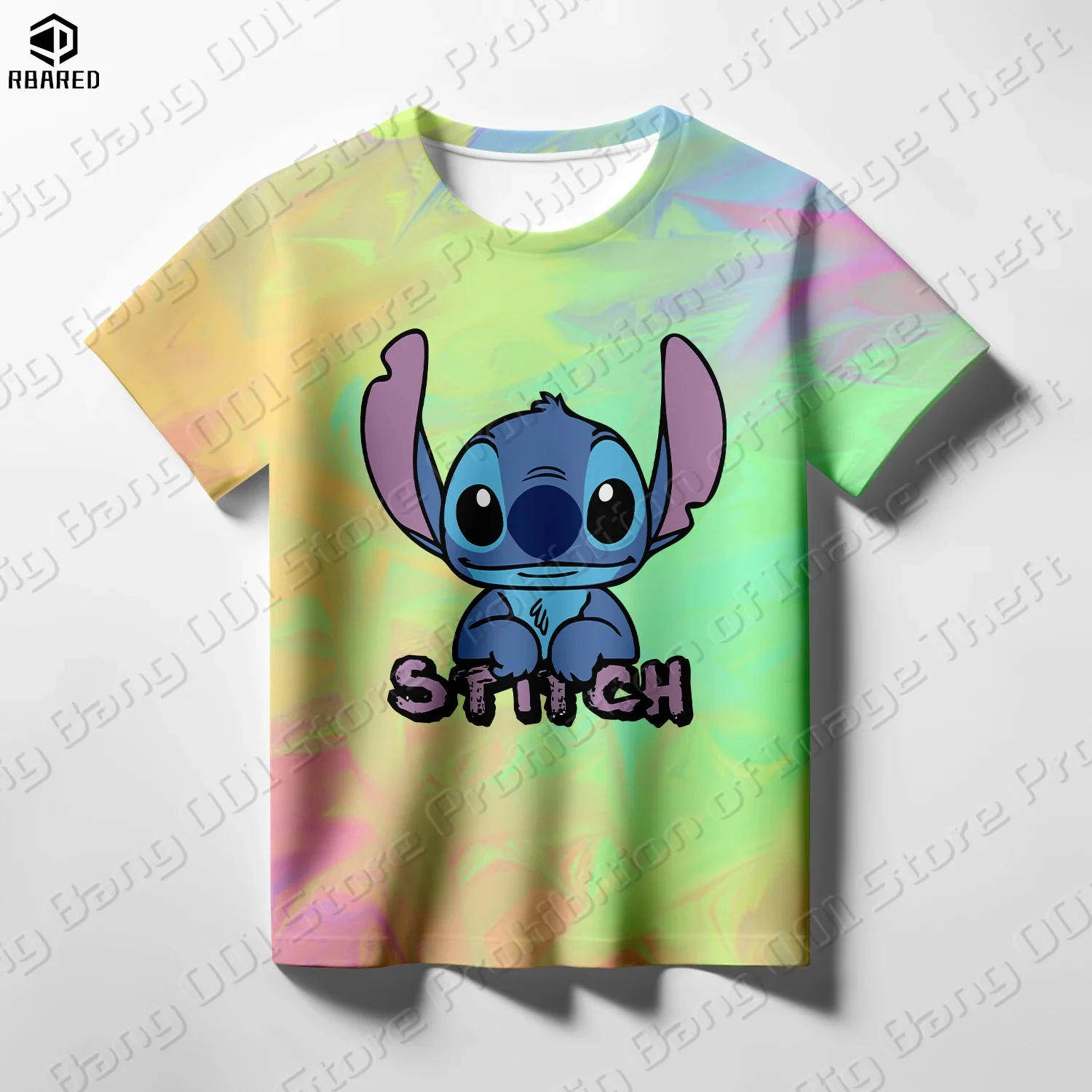 Camiseta informal de calle para niños y niñas con estampado 3D de alta calidad de Disney Cartoon Stitch, camiseta para niños