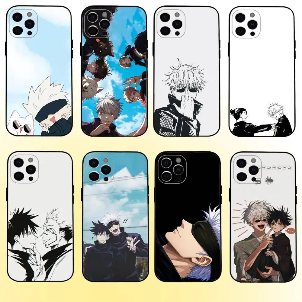 

Fushiguro Megumi Gojo Satoru Phone Case For iPhone17,16,15,14,13,12,11 Plus,Pro Max Soft Black Cover