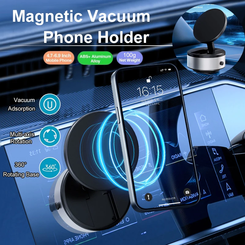 Intelligent Mobile Phone Car Holder Vacuum Magnetic Suction Folding Bracket for iPhone Smartphone Support For Navigation Live