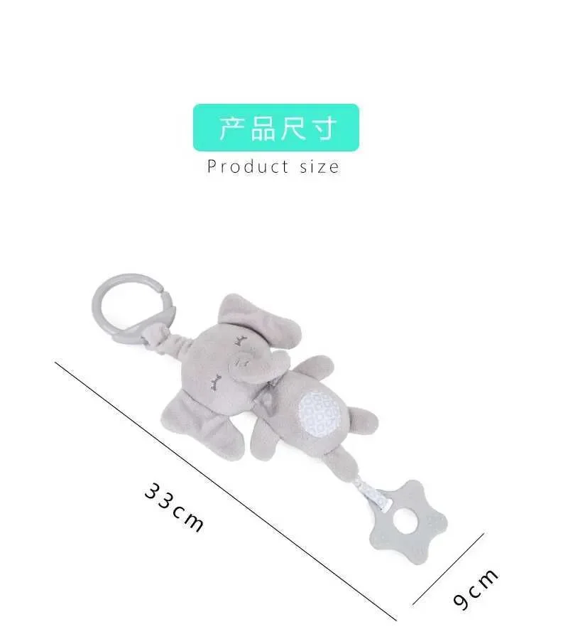 부드러운 유아용 침대 유모차 모빌 걸이 장난감 아기 토끼 코끼리 고양이 장난감 트롤리 0-12개월 신생아 플러시 교육용
