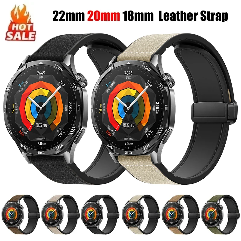 22mm 20mm Leather Strap for Huawei Watch GT6/5/4 3 46mm Sport Silicone Watchband for Huawei Watch GT6 Pro 46mm/GT3 Pro GT2 Belt