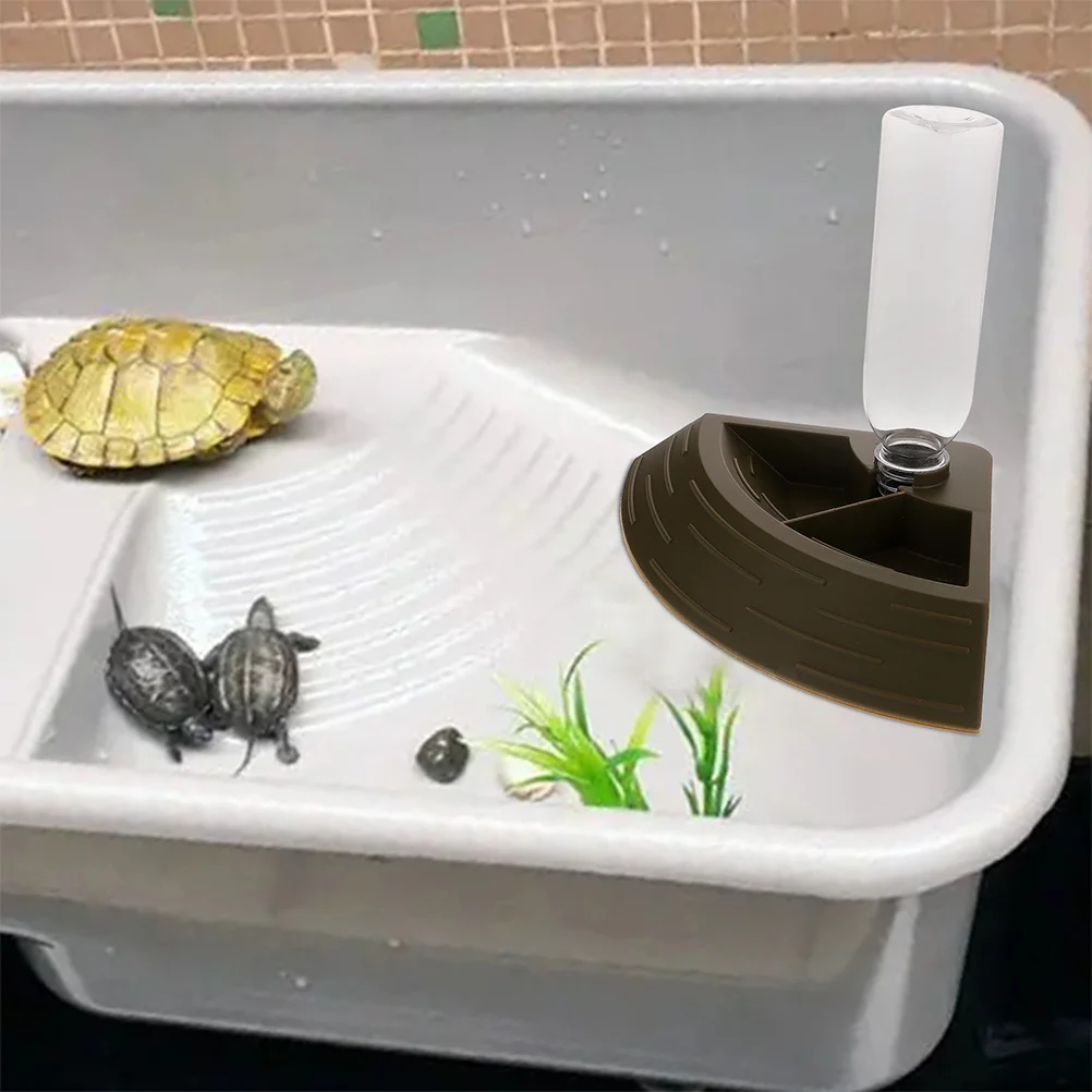

Reptile Water Bowl Dual Function Feeding Hydration 90 Degree Corner Shape Stable Base for Lizards Frogs Tortoises Chameleons